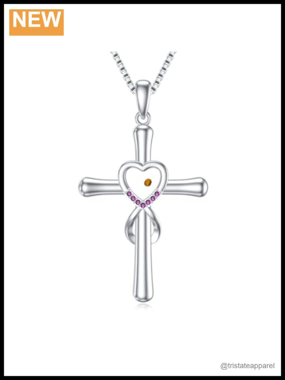 Sterling Silver Cross Necklace Mustard Seed Faith Infinity Heart Pendant